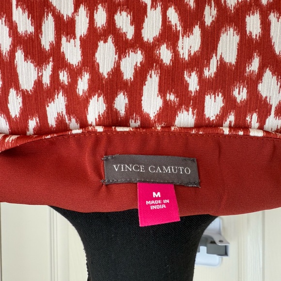 Vince Camuto Orange and Cream Midi Dress - Picture 7 of 7